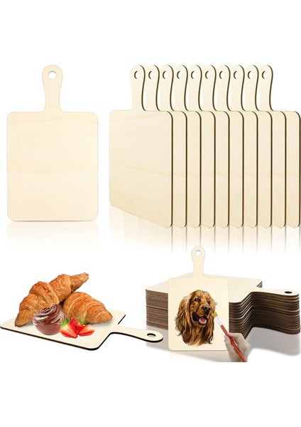 Saplı Bitirilmemiş Ahşap Kesme Tahtası El Sanatları, El Sanatları Kendin Yap Noel Ev Mutfak Yemek Dekoru (9,4 Inç x 5,5 Inç) (Yurt Dışından)