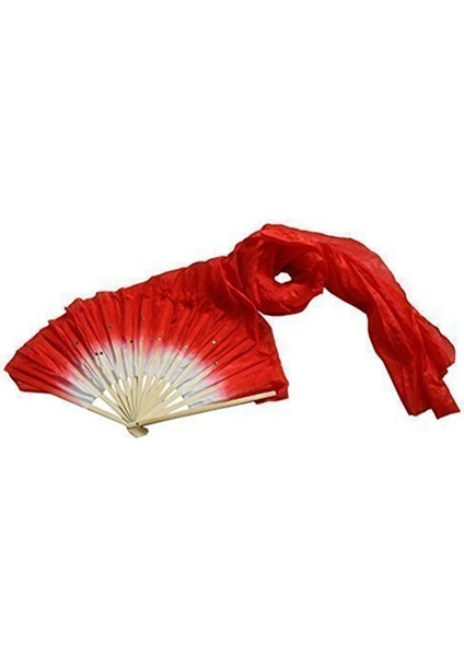 Sıcak Satış 1.8 M El Yapımı Oryantal Dans Dans Ipek Bambu Uzun Hayranları Peçe Kırmızı (Yurt Dışından)