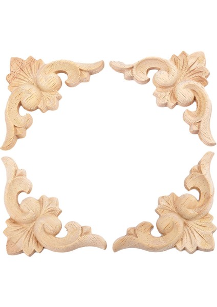 4 Adet 6*6 cm Avrupa Tarzı Ahşap Oyma Köşe Onlay Aplike Mobilya Boyasız Kapı Dekor (Yurt Dışından) modelleri