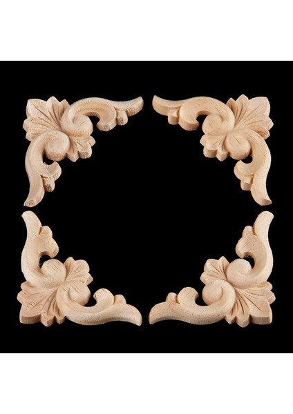 4 Adet 6*6 cm Avrupa Tarzı Ahşap Oyma Köşe Onlay Aplike Mobilya Boyasız Kapı Dekor (Yurt Dışından) fırsatları