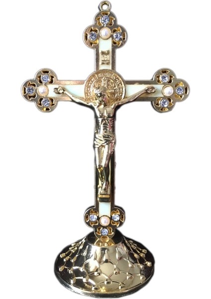 Ayakta Duran Haç Tabanlı Alaşımlı Haç Ev Şapeli Dekorasyonu ve Dini Hediyeler Için (Altın) (Yurt Dışından)