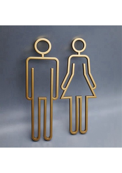 Ipuçları Tuvalet Işaret Plakası Yı Odası Kapısı Duvar Etiketi Sticker Wc Banyo Odası Işaret Panosu Sanat Otel Ev Dekoru Altın B (Yurt Dışından) fiyatları