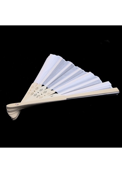 Düğün Için Kişiselleştirilmiş Dans Yazı Boyama Için Beyaz Ipek Kumaştan 10X Fan + Muslin Hediye Çantası ile Bambu (Yurt Dışından) fırsatları