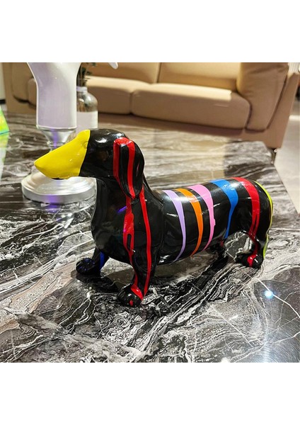 Sosis Köpek Süsü, Dachshund Heykeli, Modern Hayvan Dachshund Süsü Köpek Heykelciği, Ayakta Duran Yavru Köpek, Köpek Heykeli B (Yurt Dışından) modelleri