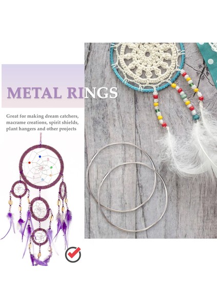12 Adet 4 Inç Gümüş Metal Yüzükler Çemberler Makrome Yüzük Dream Catchers, Makrome ve Dıy El Sanatları Için (Yurt Dışından) modelleri