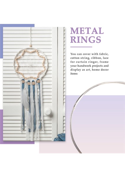 12 Adet 4 Inç Gümüş Metal Yüzükler Çemberler Makrome Yüzük Dream Catchers, Makrome ve Dıy El Sanatları Için (Yurt Dışından) fırsatları