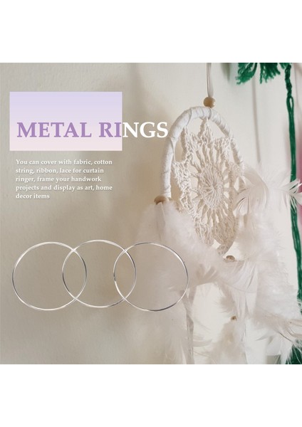 12 Adet 4 Inç Gümüş Metal Yüzükler Çemberler Makrome Yüzük Dream Catchers, Makrome ve Dıy El Sanatları Için (Yurt Dışından) indirimleri
