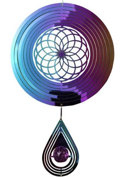 Rüzgar Çanları Süslemeleri Açık Dekor Ev Balkon Vitray Vintage Rüzgar Spinner 3D Döner Rüzgar Çanı (Yurt Dışından)