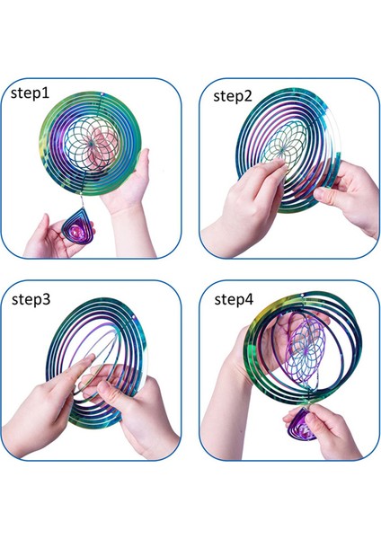 Rüzgar Çanları Süslemeleri Açık Dekor Ev Balkon Vitray Vintage Rüzgar Spinner 3D Döner Rüzgar Çanı (Yurt Dışından) indirimleri