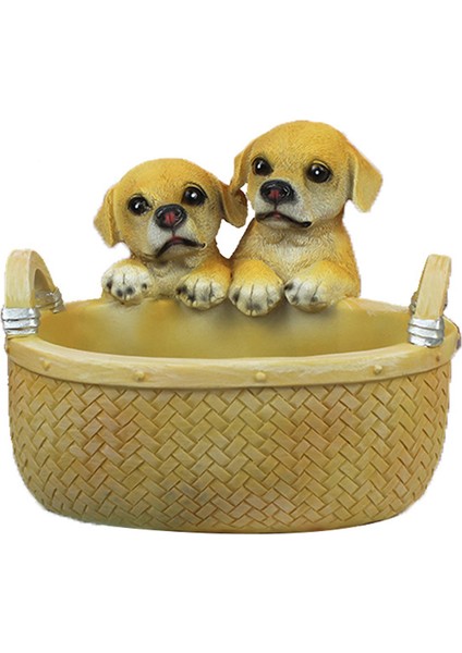 Sevimli Heykelcik Köpek Saklama Kutusu Anahtar Telefon Çikolata Şeker Saklama Masası Dekorasyon Sepeti Ev Dekor Oturma Odası A (Yurt Dışından)
