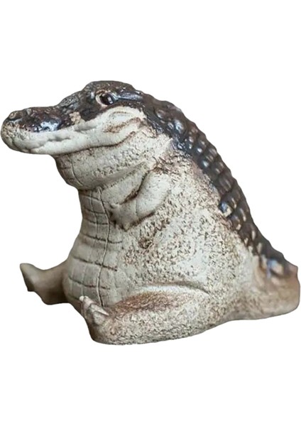 Timsah Heykeli Süsü, Çay Hayvanı Timsah Bebek Heykeli Bahçe Hayvanları Figürü, Reçine Dekor (Yurt Dışından)