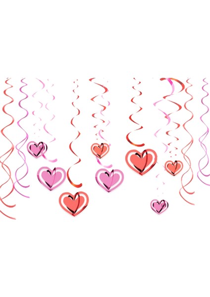20 Adet Sevgililer Günü Parti Süslemeleri Sevgililer Günü Kalp Girdap Parti Dekor Seti (Yurt Dışından)