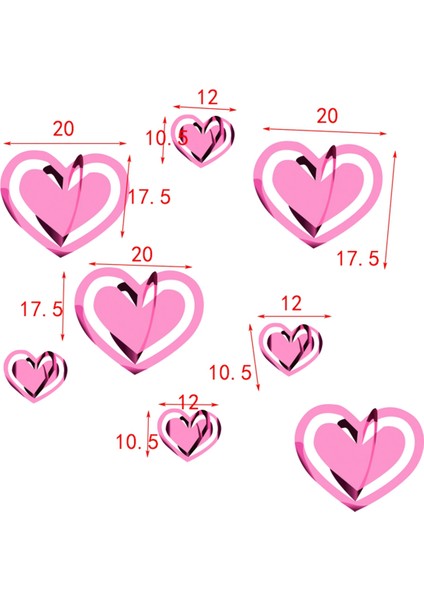 20 Adet Sevgililer Günü Parti Süslemeleri Sevgililer Günü Kalp Girdap Parti Dekor Seti (Yurt Dışından) fiyatları