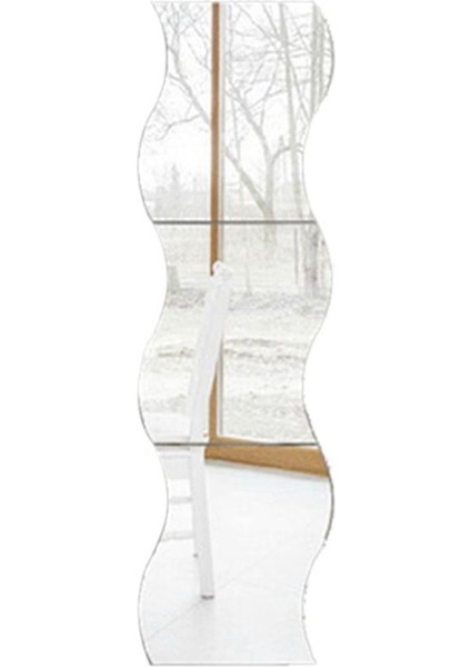 Adet Ayna Duvar Duvar Tarzı Kare Etiket Gümüş Dalgalar Kreş Dekorasyon Deseni ile (Yurt Dışından)