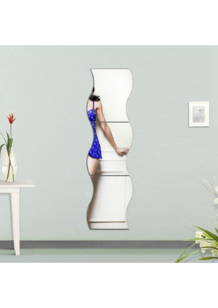 Adet Ayna Duvar Duvar Tarzı Kare Etiket Gümüş Dalgalar Kreş Dekorasyon Deseni ile (Yurt Dışından) fiyatları