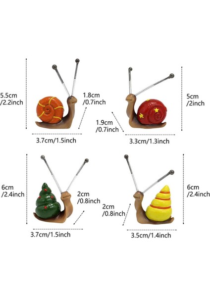 El Yapımı Reçine Bahçe Süsleri Renkli Salyangozlar El Sanatları Bahçe Hayvan Mikro-Peyzaj Dekoratif Uygun (Yurt Dışından) fiyatları