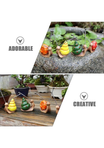 El Yapımı Reçine Bahçe Süsleri Renkli Salyangozlar El Sanatları Bahçe Hayvan Mikro-Peyzaj Dekoratif Uygun (Yurt Dışından) fırsatları