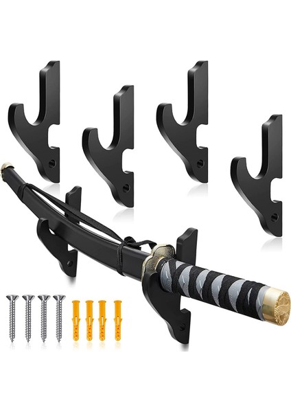 4 Takım Duvara Montaj Ayarlanabilir Tutucu Ahşap Dövüş Sanatları Standı Samuray Duvara Montaj Ekran Malzemeleri (Yurt Dışından)