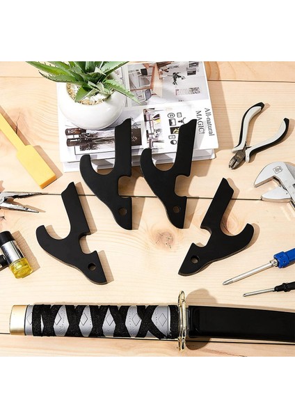 4 Takım Duvara Montaj Ayarlanabilir Tutucu Ahşap Dövüş Sanatları Standı Samuray Duvara Montaj Ekran Malzemeleri (Yurt Dışından) modelleri