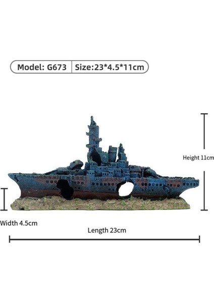 Akvaryum Gemi Enkazı Balık Tankı Peyzaj Reçine El Sanatları Kırık Gemi Süsleri,a (Yurt Dışından) fiyatları