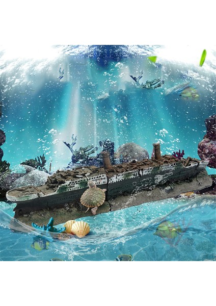 Akvaryum Gemi Enkazı Balık Tankı Peyzaj Reçine El Sanatları Kırık Gemi Süsleri,a (Yurt Dışından) fırsatları