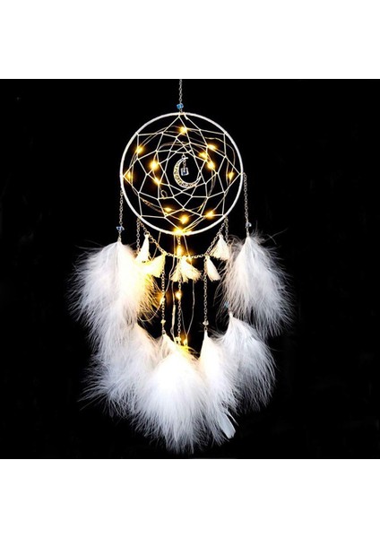 LED Dream Catcher, Yatak Odası Duvar Asılı Ev Dekor Süsler Craft Için El Yapımı Dream Catchers (Beyaz) (Yurt Dışından) fiyatları