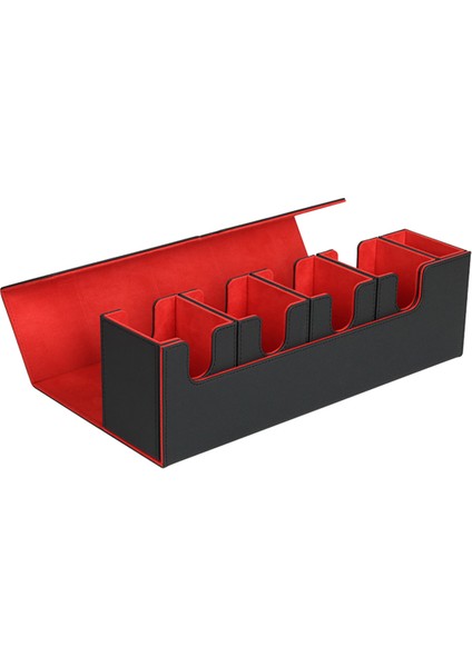 Kart Destesi Kutusu, 5'i 1 Arada Kart Saklama Kutusu, Kart Düzenleyici Manyetik Kart Saklama Kutusu (Siyah ve Kırmızı) (Yurt Dışından)