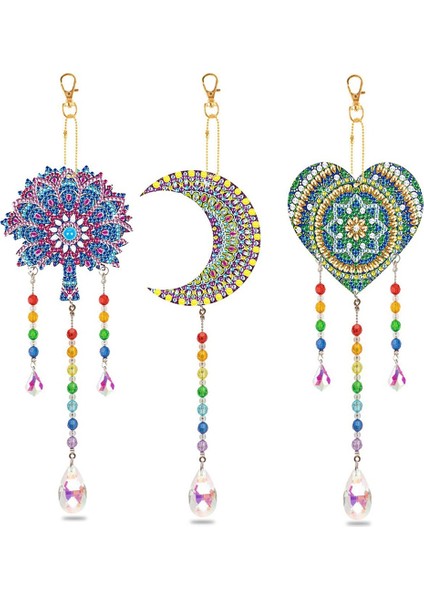 3 Parça Rüzgar Döndürücü 5d Kendin Yap Boyama Rüzgar Çanı Çift Taraflı Boya Asılı Süs Bahçe Dekoru Için Rüzgar Döndürücüler (Yurt Dışından)