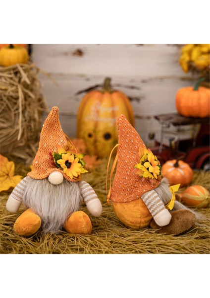 Şükran Günü Dekorasyonu Hasat Mevsimi Akçaağaç Yaprağı Hasır Şapka Rudolf Kısa Bacaklı Bebekgoblin Cüce Bebek (Yurt Dışından) indirimleri