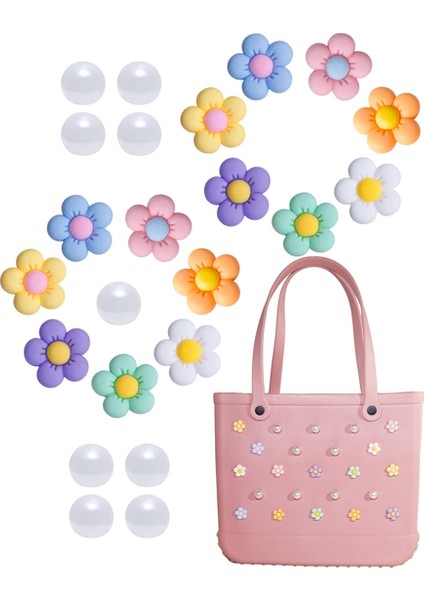 Aksesuar Takıları, Kauçuk Plaj Çantaları Aksesuar Ekleri, Papatya Çiçek Çanta Takıları Bogg Çanta Için (Yurt Dışından)