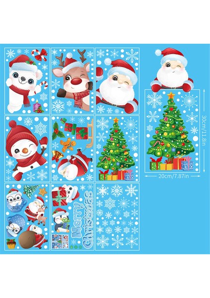 Noel Kar Tanesi Pencere Cam Için Çıkartmalar Tutar, Noel Çıkartmaları Süslemeleri Tatil Kar Tanesi Santa Ren Geyiği Çıkartmaları (Yurt Dışından) modelleri