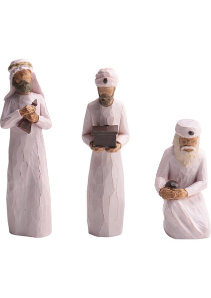 Üç Bilge Adam, Dünyanın Işığını Bulmak Için Bir Yıldızı Takip Et, Yürüyen, Eğilen, Diz Çökmüş Figürler Seti (Yurt Dışından)