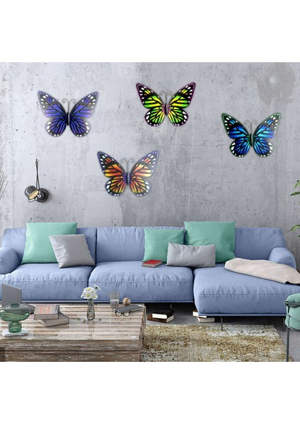 Oyulmuş Kelebek Duvar Resmi Duvar Dekoru, El Yapımı Dövme Demir Metal Kelebek Duvar Resmi Ev Bahçe Dekoru Için-Koyu Mavi (Yurt Dışından) fırsatları