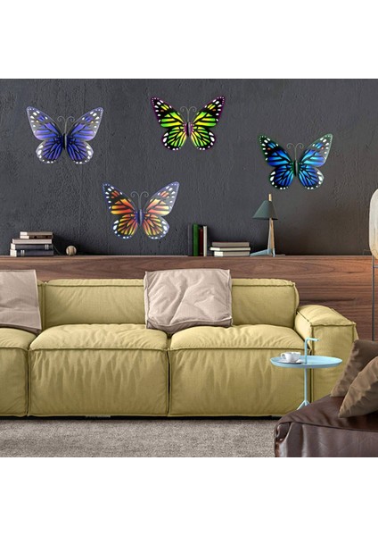 Oyulmuş Kelebek Duvar Resmi Duvar Dekoru, El Yapımı Dövme Demir Metal Kelebek Duvar Resmi Ev Bahçe Dekoru Için-Koyu Mavi (Yurt Dışından) indirimleri