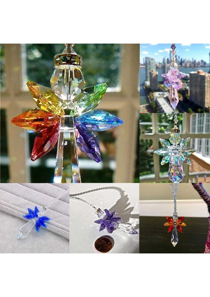 Modern Gökkuşağı Kristal Melek Çakra Suncatcher Araba Charm Kolye Otomatik Dikiz Aynası Asılı Dekor Için - Şeffaf (Yurt Dışından) modelleri