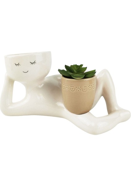 Tembel Küçük Şekil Çiçek Havzası Ev Masaüstü Yaratıcı Etli Yeşil Bitki Vazo Konteyner El Sanatları Salıncak (Yurt Dışından)