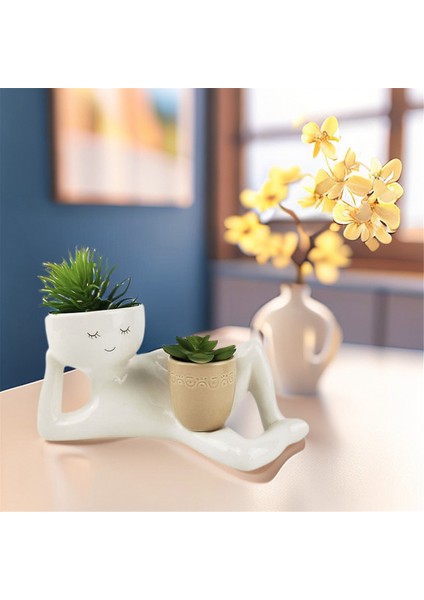 Tembel Küçük Şekil Çiçek Havzası Ev Masaüstü Yaratıcı Etli Yeşil Bitki Vazo Konteyner El Sanatları Salıncak (Yurt Dışından) indirimleri