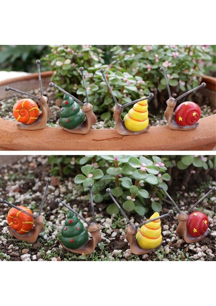 El Yapımı Reçine Bahçe Süsleri Renkli Salyangozlar El Sanatları Bahçe Hayvan Mikro-Peyzaj Dekoratif Uygun (Yurt Dışından) indirimleri