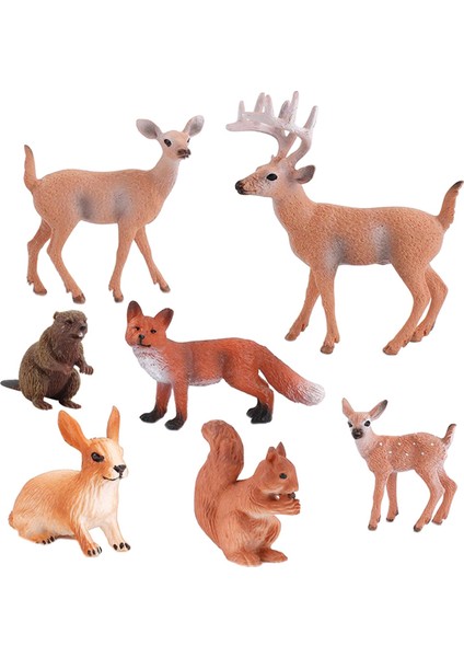 7 Adet Hayvan Figürü Hayvanlar Orman Yaratıkları Figürleri Minyatür Oyuncaklar Pasta Üstü Süsleri Ev Dekorasyon Aksesuarları (Yurt Dışından)