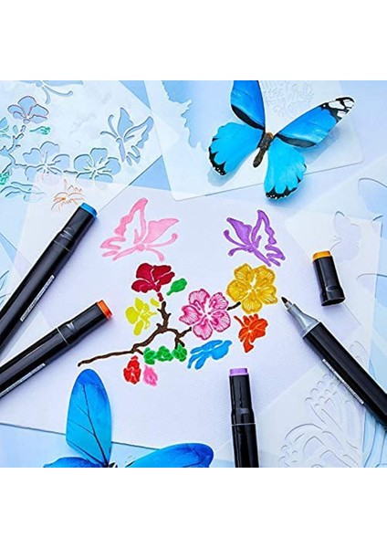 16 Adet Yeniden Kullanılabilir Kelebek Şablonlar Kelebek Şablon Sanat Boyama Boya Zanaat Duvar Dıy Dekor Için Şablonlar (6x6 Inç) (Yurt Dışından) modelleri