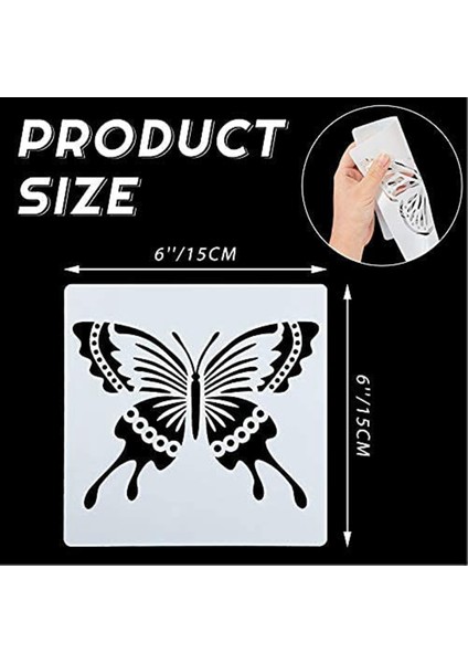16 Adet Yeniden Kullanılabilir Kelebek Şablonlar Kelebek Şablon Sanat Boyama Boya Zanaat Duvar Dıy Dekor Için Şablonlar (6x6 Inç) (Yurt Dışından) fırsatları