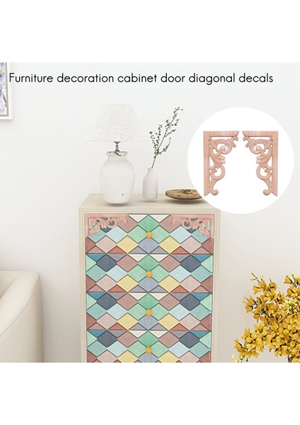 2 Adet Sol + Sağ (Her Biri 1 Adet) Vintage Ahşap Oyma Köşe Onlay Mobilya Duvar Dekor Boyasız Çerçeve Aplike (Yurt Dışından) indirimleri