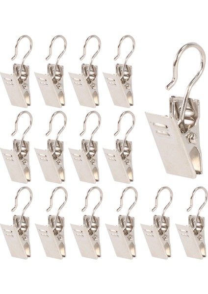 50 Adet Paslanmaz Çelik Perde Klipleri Kanca ile Perde Fotoğrafları Ev Dekorasyon Açık Parti Tel Tutucu (Yurt Dışından)