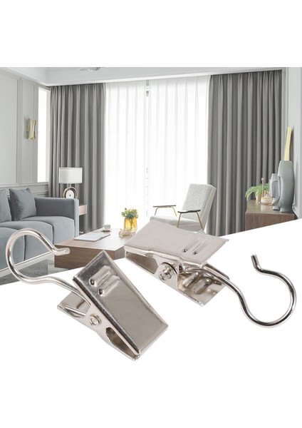 50 Adet Paslanmaz Çelik Perde Klipleri Kanca ile Perde Fotoğrafları Ev Dekorasyon Açık Parti Tel Tutucu (Yurt Dışından) fiyatları