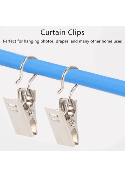 50 Adet Paslanmaz Çelik Perde Klipleri Kanca ile Perde Fotoğrafları Ev Dekorasyon Açık Parti Tel Tutucu (Yurt Dışından) indirimleri