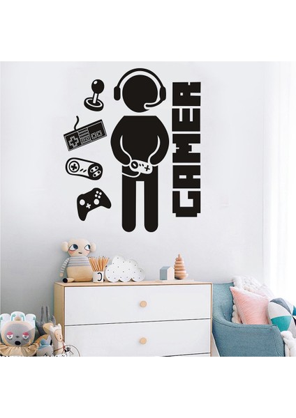 Oyun Çıkartmaları Boys Odası Için Yaratıcı Oyun Duvar Sticker Çocuk Odası Boys Yatak Odası Oyun Odası Duvar Dekor Için (Yurt Dışından) modelleri
