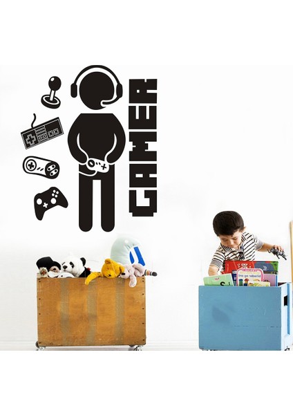 Oyun Çıkartmaları Boys Odası Için Yaratıcı Oyun Duvar Sticker Çocuk Odası Boys Yatak Odası Oyun Odası Duvar Dekor Için (Yurt Dışından) fırsatları