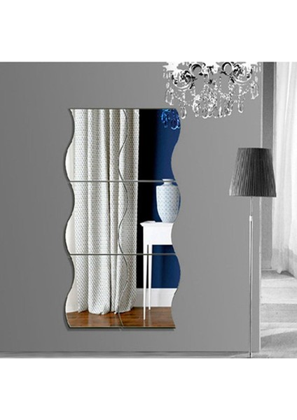 Adet Ayna Duvar Duvar Tarzı Kare Etiket Gümüş Dalgalar Kreş Dekorasyon Deseni ile (Yurt Dışından) fırsatları