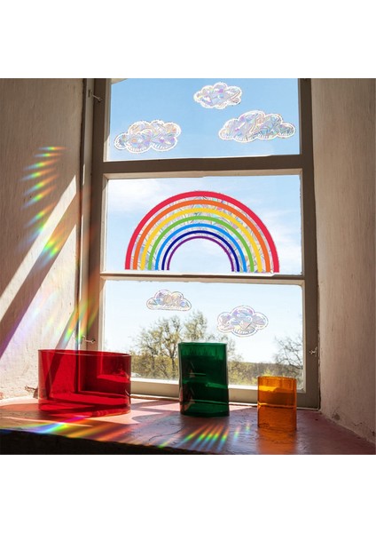 Duvar Sticker Pvc Elektrostatik Cam Sticker Pencere Güneş Tutucu Gökkuşağı Prizmaları Çıkartması-Denizkızı (Yurt Dışından) fiyatları