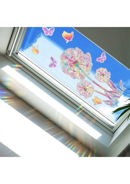 Duvar Sticker Pvc Elektrostatik Cam Sticker Pencere Güneş Tutucu Gökkuşağı Prizmaları Çıkartması-Denizkızı (Yurt Dışından) indirimleri